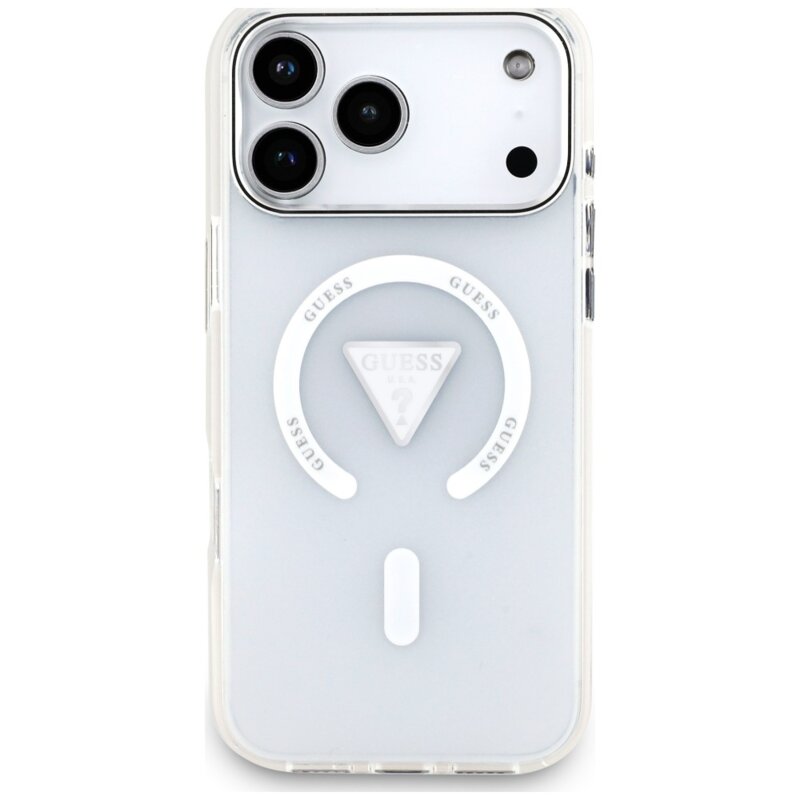 Husa iPhone 17 Pro Max originala Guess IML Gradient Triangle MagSafe, transparenta, GUHMP18XHGTMLCGT