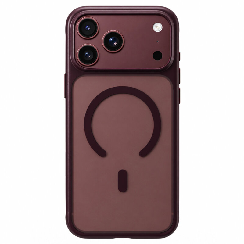 Husa iPhone 17 Pro Blueo Skin Friendly Frosted Anti-Drop MagSafe, bordo