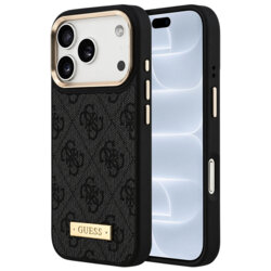 Husa originala Guess iPhone 18 Pro Hardcase 4G Logo Plate MagSafe, negru, GUHMP18LU4GPRK