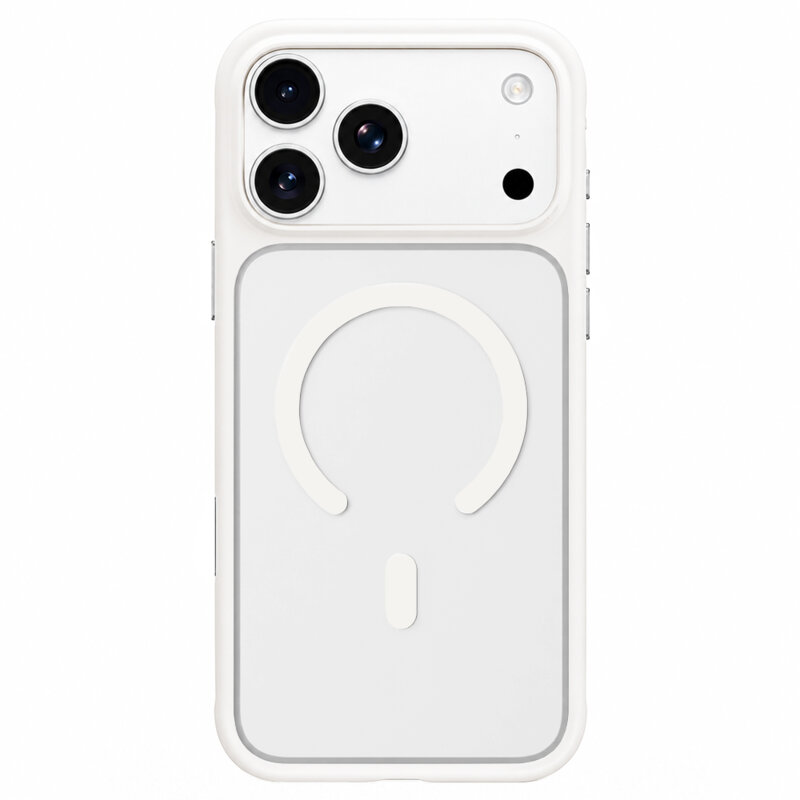 Husa iPhone 17 Pro Blueo Skin Friendly Frosted Anti-Drop MagSafe, alb