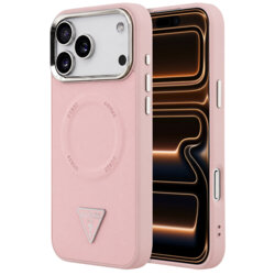 Husa originala Guess iPhone 17 Pro Max Hardcase Triangle Logo MagSafe, roz, GUHMP18XPSDTSCMP