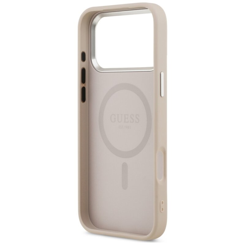 Husa originala Guess iPhone 17 Pro Max Hardcase Triangle Logo MagSafe, roz, GUHMP18XPSDTSCMP