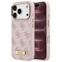 Husa originala Guess iPhone 18 Pro Max Hardcase 4G Logo Plate MagSafe, roz, GUHMP18XU4GPRP
