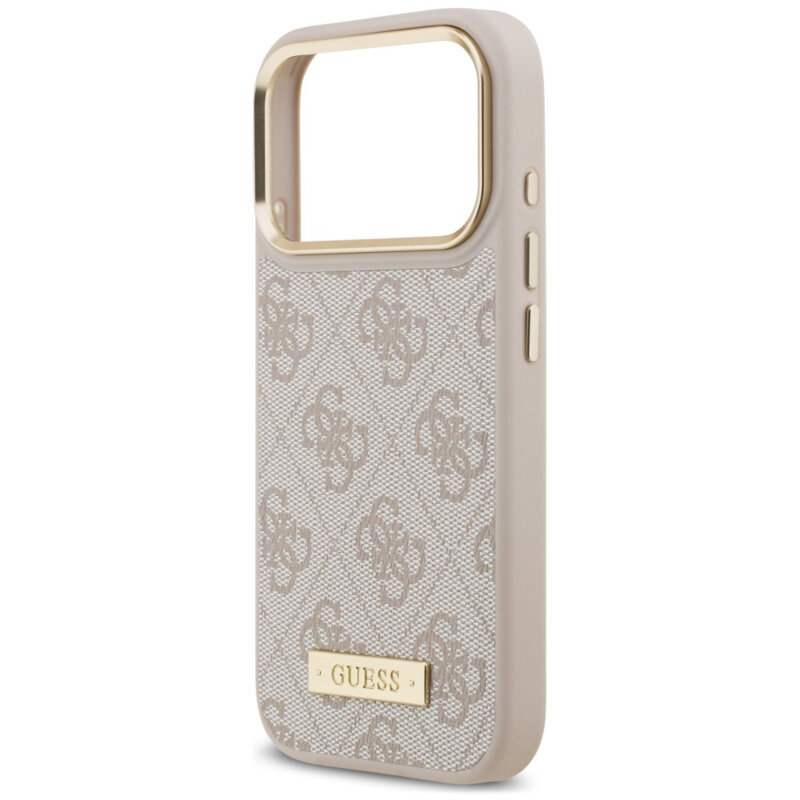 Husa originala Guess iPhone 17 Pro Max Hardcase 4G Logo Plate MagSafe, roz, GUHMP18XU4GPRP