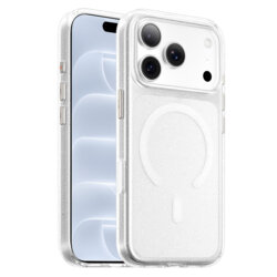 Husa iPhone 18 Pro Blueo Crystal Pro Anti-Drop MagSafe, transparenta cu sclipici