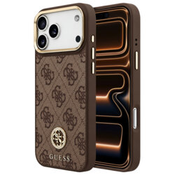 Husa originala Guess iPhone 17 Pro Max Hardcase 4G Strass Logo MagSafe, maro, GUHMP18XP4GRMDEW