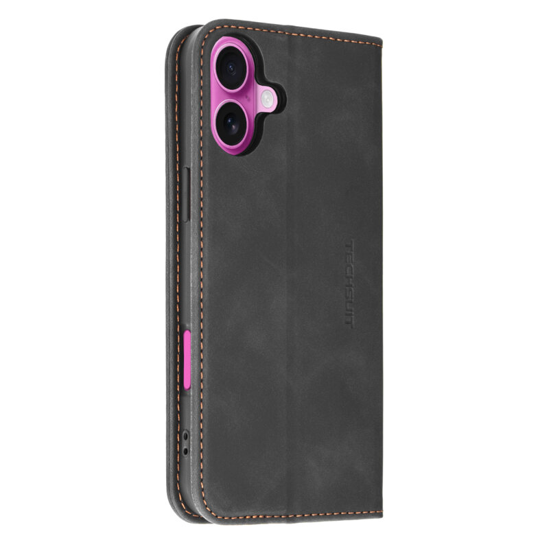 Husa piele iPhone 16 Plus Techsuit Confy Cover, negru
