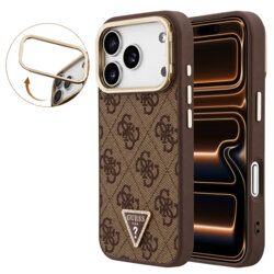 Husa originala Guess iPhone 17 Pro Max Hardcase 4G Triangle Logo & Stand Camera MagSafe, maro, GUHMP18XPCS4GPTW