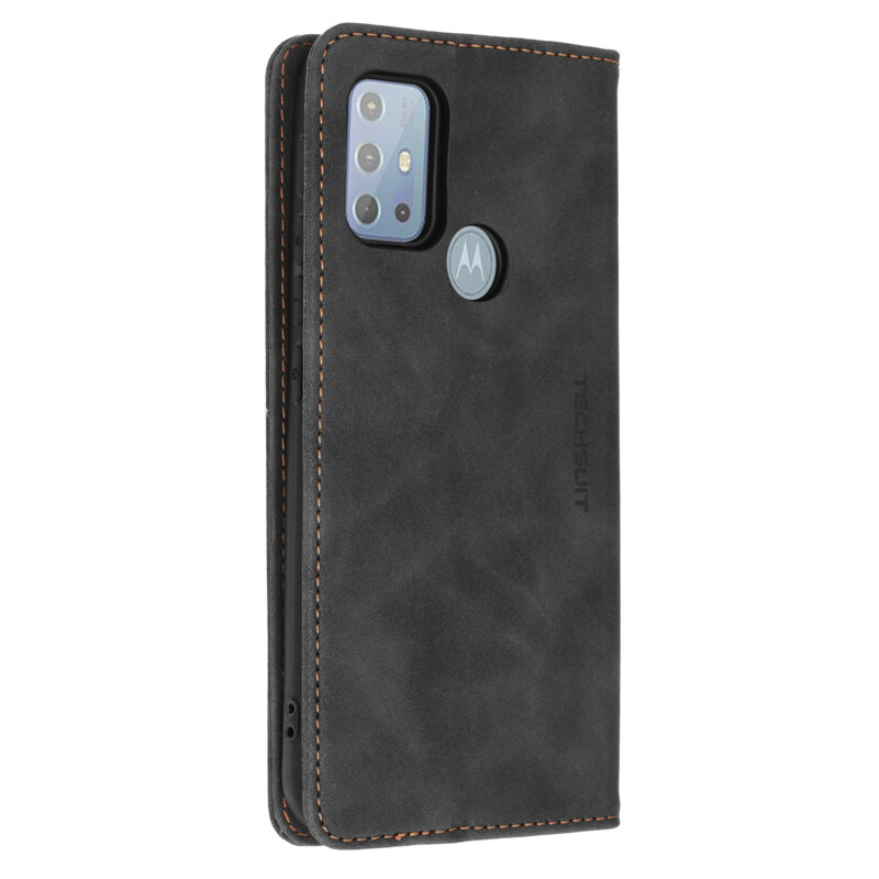 Husa piele Motorola Moto G20 Techsuit Confy Cover, negru