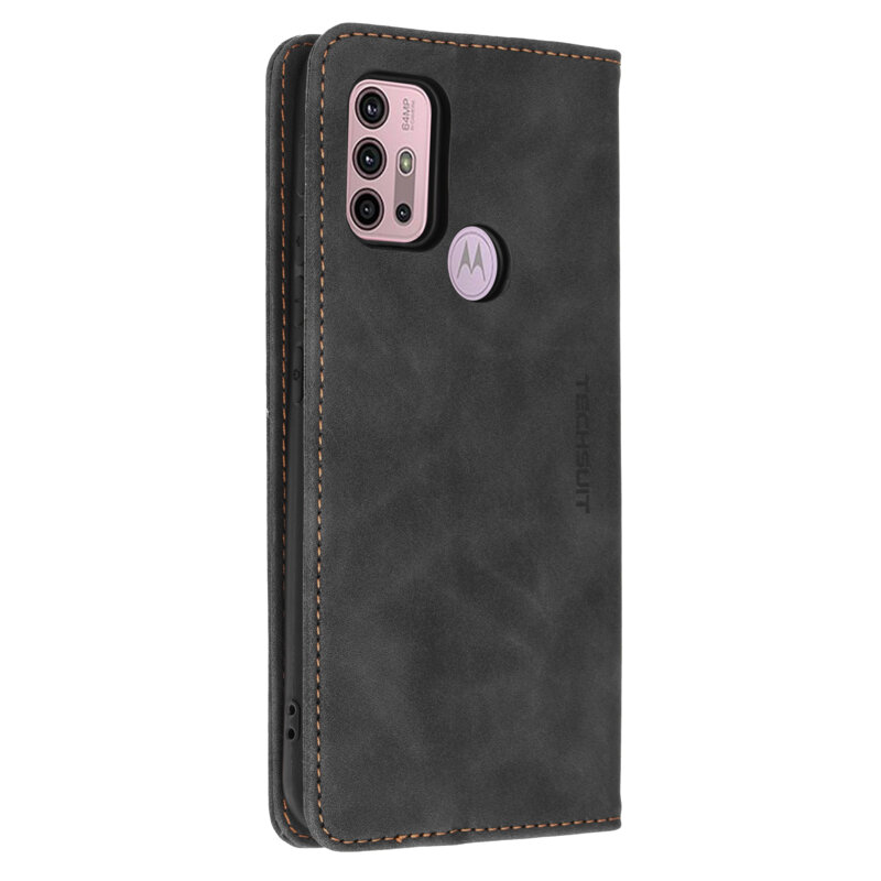 Husa piele Motorola Moto G30 Techsuit Confy Cover, negru