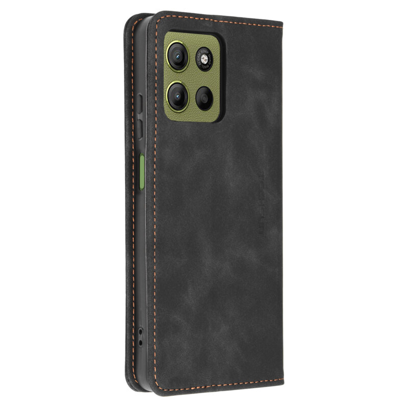 Husa piele Motorola Moto G15 Power Techsuit Confy Cover, negru