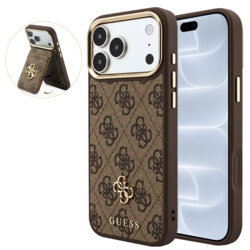 Husa originala Guess iPhone 18 Pro Hardcase 4G Cardslot MagSafe, maro, GUBPHCP18LP4SM44CW