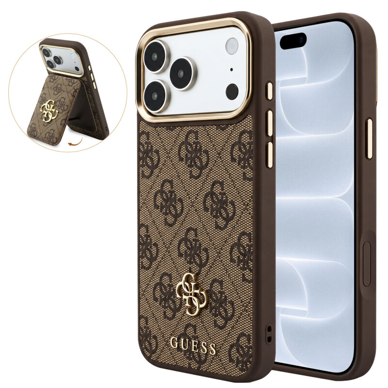Husa originala Guess iPhone 18 Pro Hardcase 4G Cardslot MagSafe, maro, GUBPHCP18LP4SM44CW