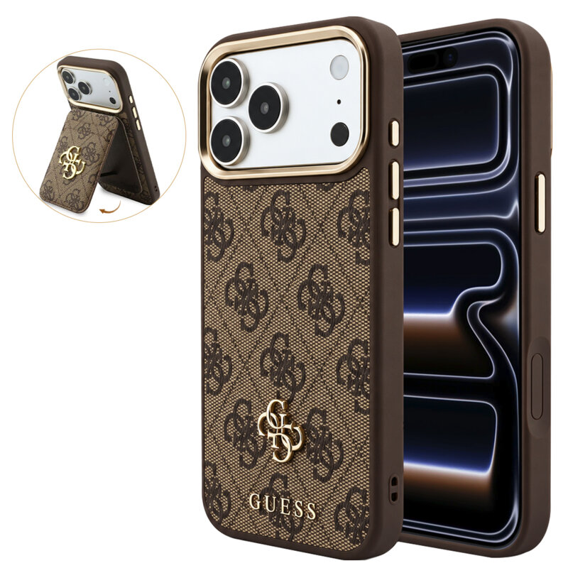 Husa originala Guess iPhone 17 Pro Hardcase 4G Cardslot MagSafe, maro, GUBPHCP18LP4SM44CW