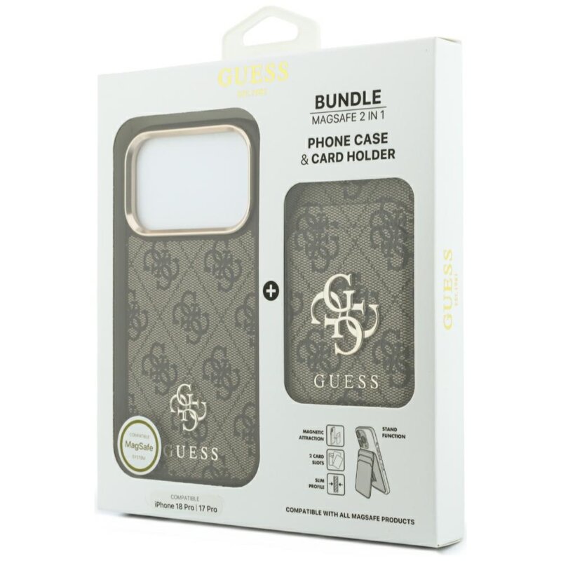 Husa originala Guess iPhone 17 Pro Hardcase 4G Cardslot MagSafe, maro, GUBPHCP18LP4SM44CW