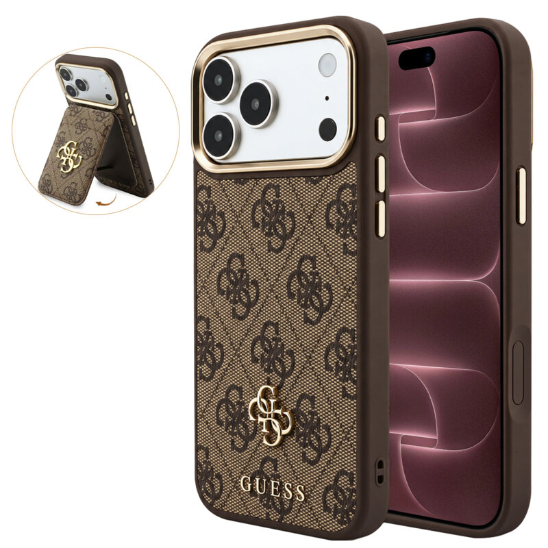 Husa originala Guess iPhone 18 Pro Max Hardcase 4G Cardslot MagSafe, maro, GUBPHCP18XP4SM44CW
