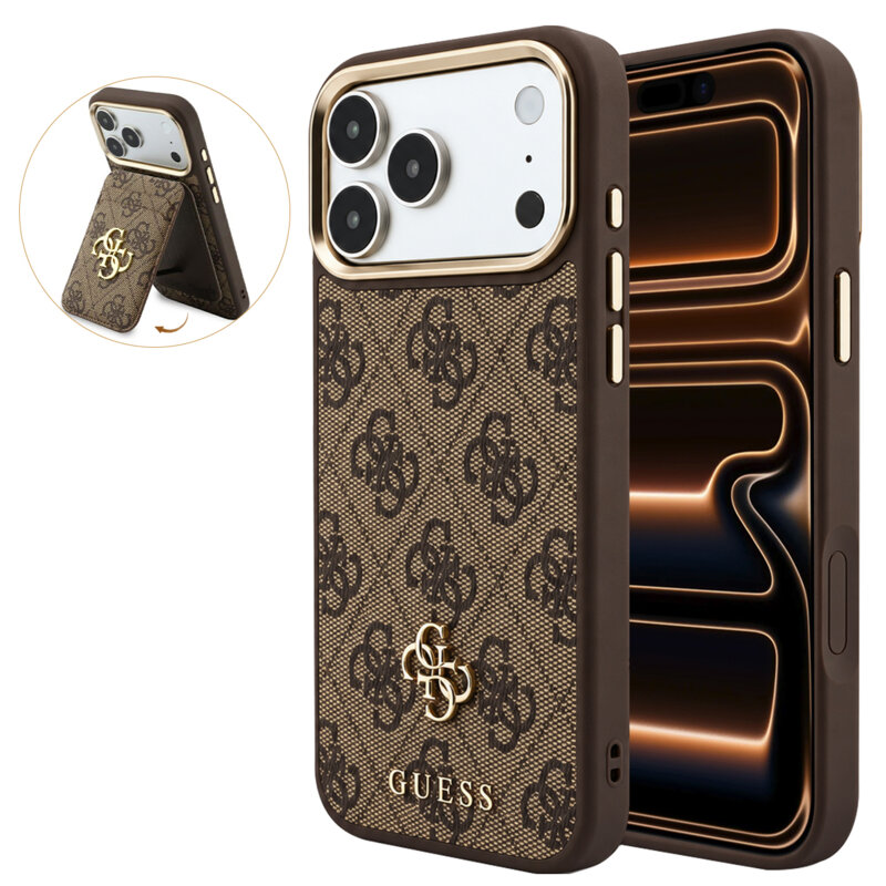 Husa originala Guess iPhone 17 Pro Max Hardcase 4G Cardslot MagSafe, maro, GUBPHCP18XP4SM44CW