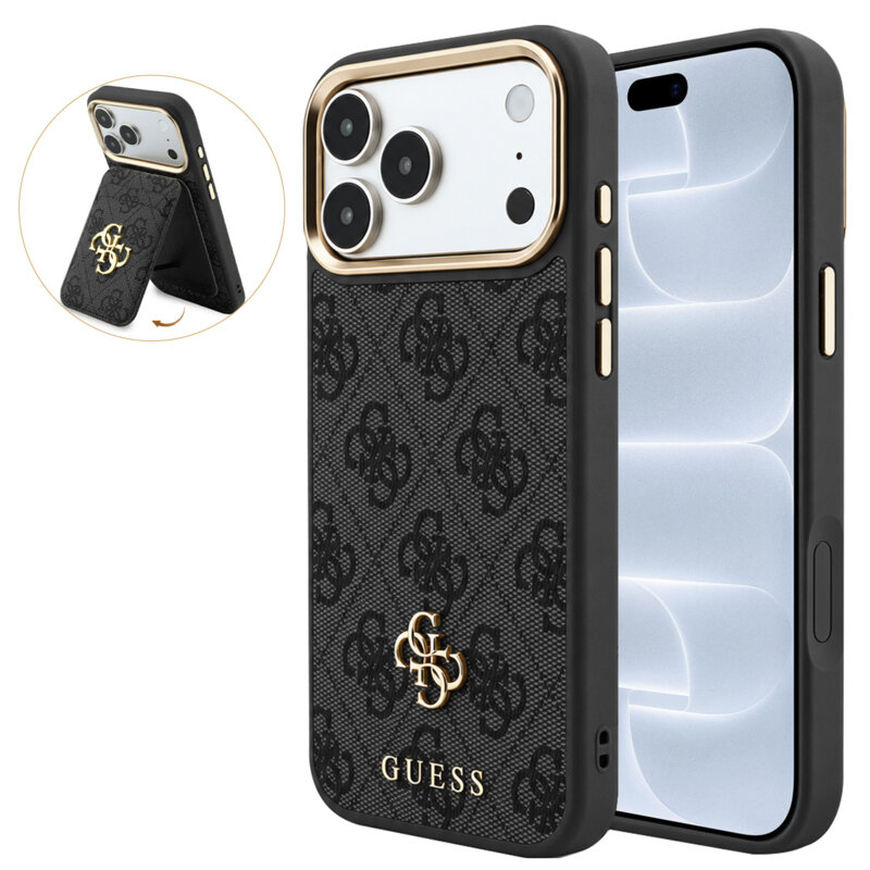 Husa originala Guess iPhone 18 Pro Hardcase 4G Cardslot MagSafe, negru, GUBPHCP18LP4SM44CK