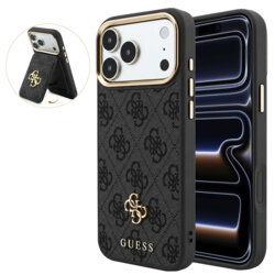 Husa originala Guess iPhone 17 Pro Hardcase 4G Cardslot MagSafe, negru, GUBPHCP18LP4SM44CK