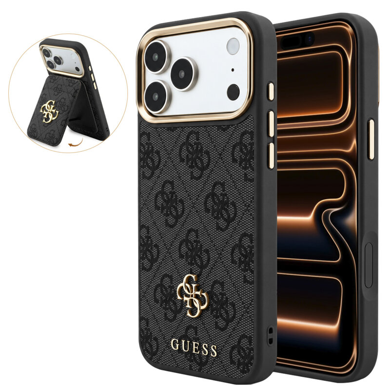 Husa originala Guess iPhone 17 Pro Max Hardcase 4G Cardslot MagSafe, negru, GUBPHCP18XP4SM44CK