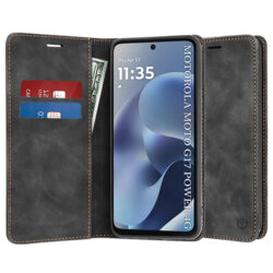 Husa piele Motorola Moto G17 Power Techsuit Confy Cover, negru