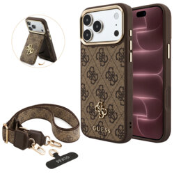 Husa originala Guess iPhone 18 Pro Max Hardcase 4G Cardslot & Big Strap MagSafe, maro, GUBPHUP18XP4SM44CW