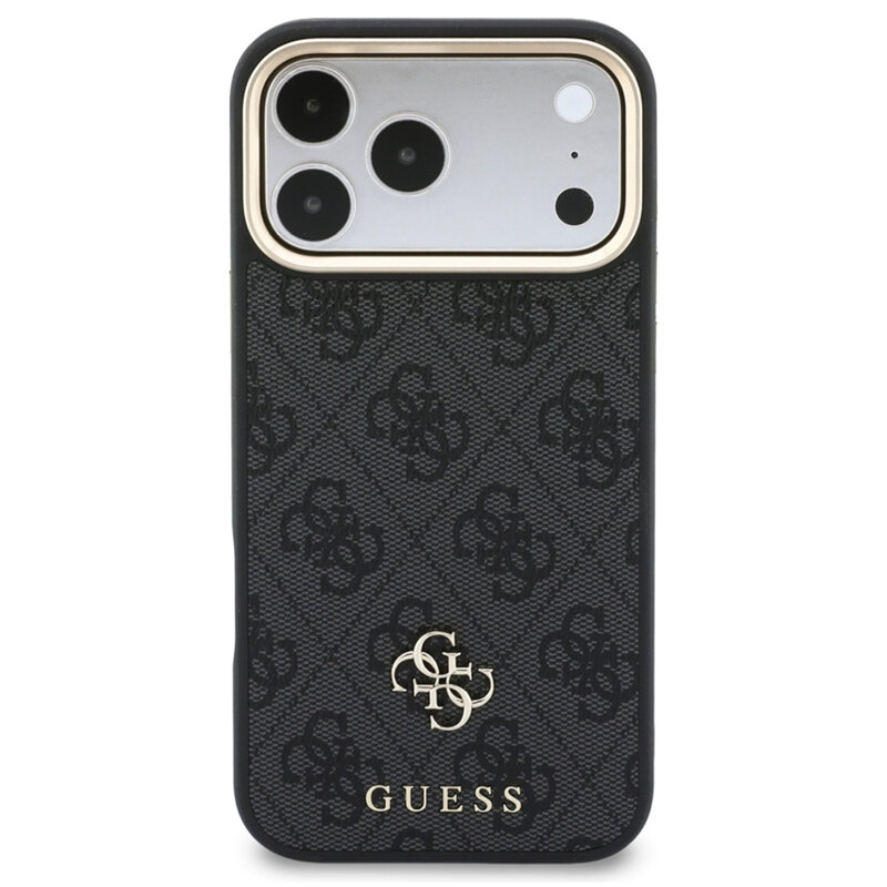 Husa originala Guess iPhone 17 Pro Hardcase 4G Cardslot & Big Strap MagSafe, negru, GUBPHUP18LP4SM44CK