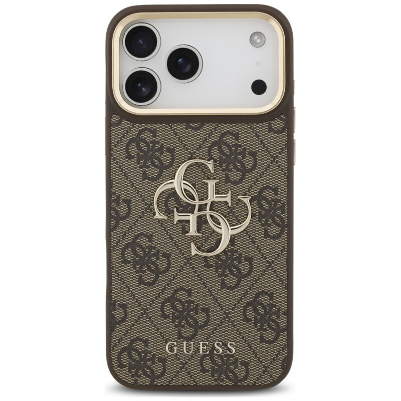 Husa originala Guess iPhone 17 Pro Max Big 4G Classic Logo & Big Strap Metal Buttons, maro, GUHCP18XP4G4BCSW