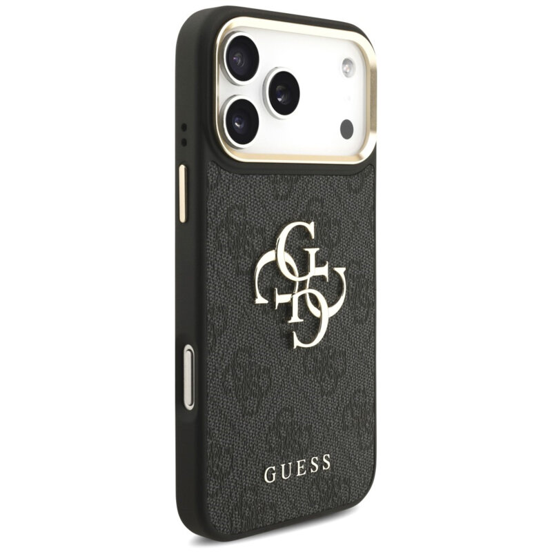 Husa originala Guess iPhone 17 Pro Big 4G Classic Logo & Big Strap Metal Buttons, negru, GUHCP18LP4G4BCSK