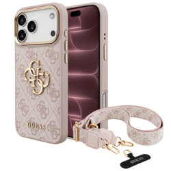 Husa originala Guess iPhone 18 Pro Max Big 4G Classic Logo & Big Strap Metal Buttons, roz, GUHCP18XP4G4BCSP
