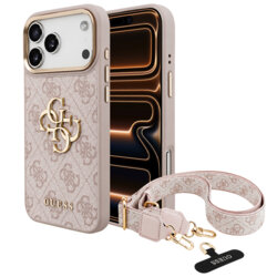 Husa originala Guess iPhone 17 Pro Max Big 4G Classic Logo & Big Strap Metal Buttons, roz, GUHCP18XP4G4BCSP
