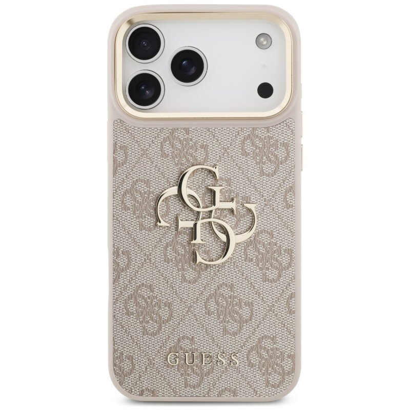 Husa originala Guess iPhone 17 Pro Max Big 4G Classic Logo & Big Strap Metal Buttons, roz, GUHCP18XP4G4BCSP