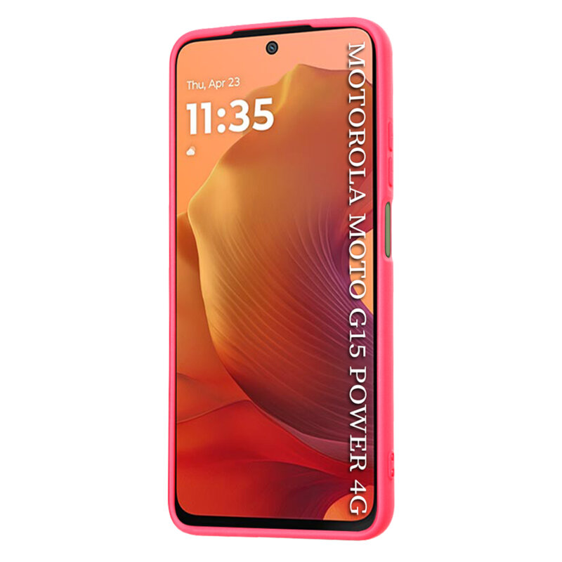 Husa silicon Motorola Moto G15 Power Techsuit SoftFlex, fucsia