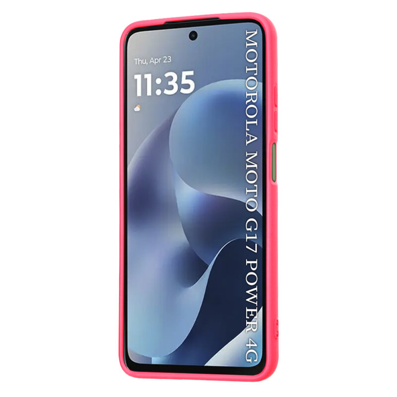 Husa silicon Motorola Moto G17 Power Techsuit SoftFlex, fucsia