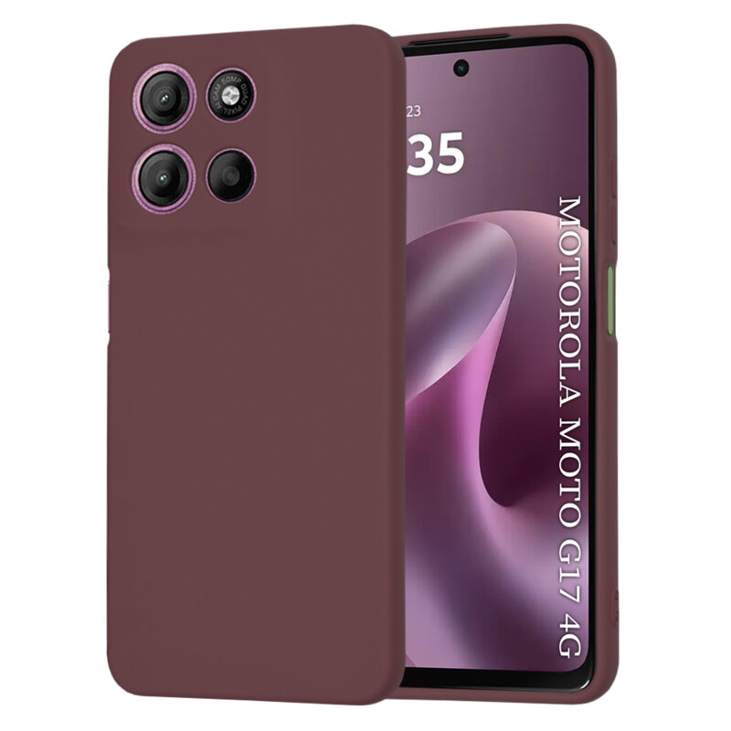 Husa silicon Motorola Moto G17 Techsuit SoftFlex, bordo