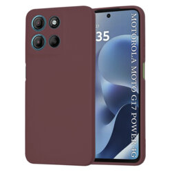 Husa silicon Motorola Moto G17 Power Techsuit SoftFlex, bordo