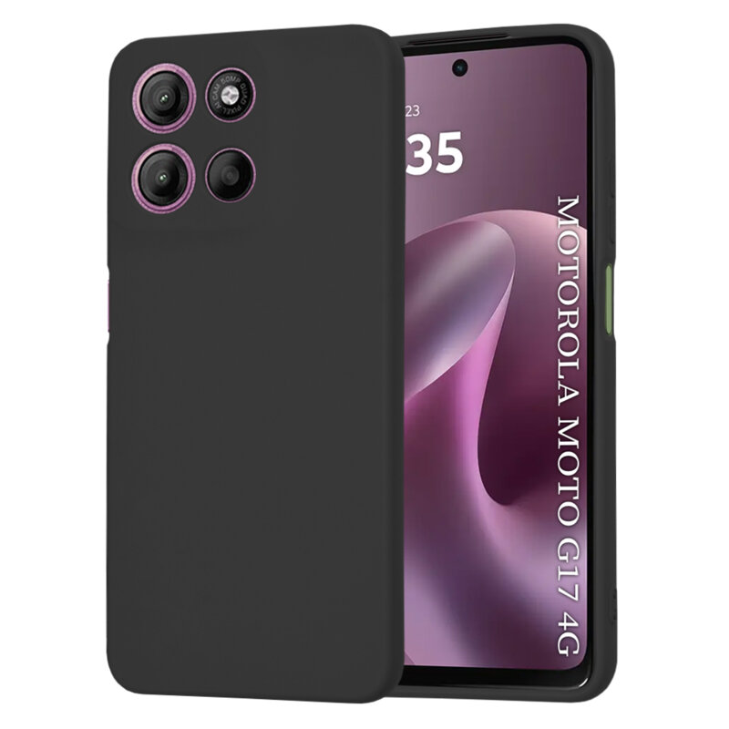 Husa silicon Motorola Moto G17 Techsuit SoftFlex, negru