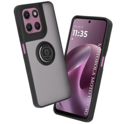 Husa Motorola Moto G17 Techsuit Glinth cu inel suport stand magnetic, negru