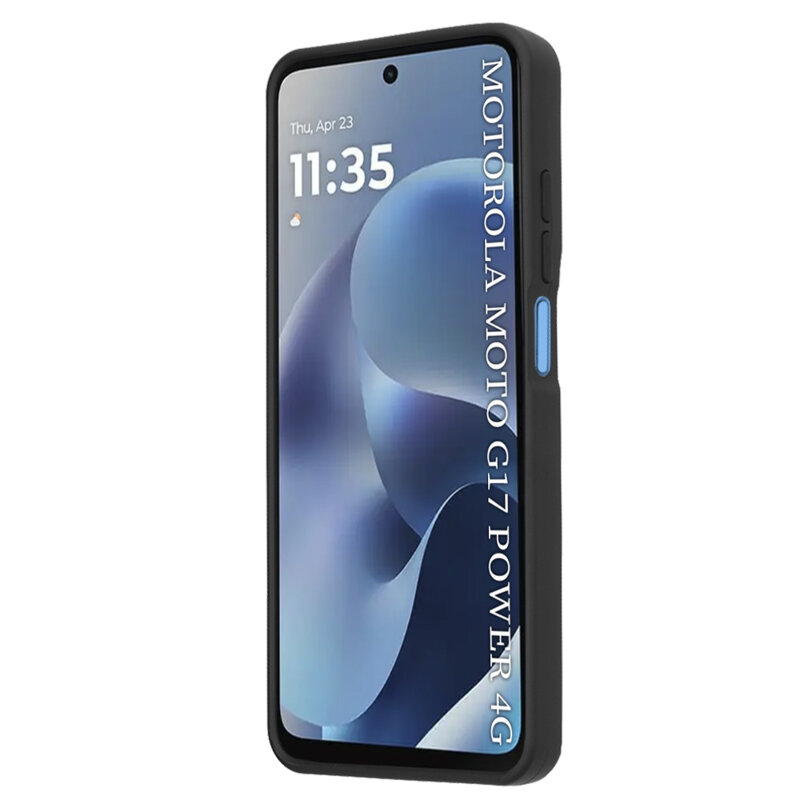 Husa Motorola Moto G17 Power Techsuit Glinth cu inel suport stand magnetic, negru