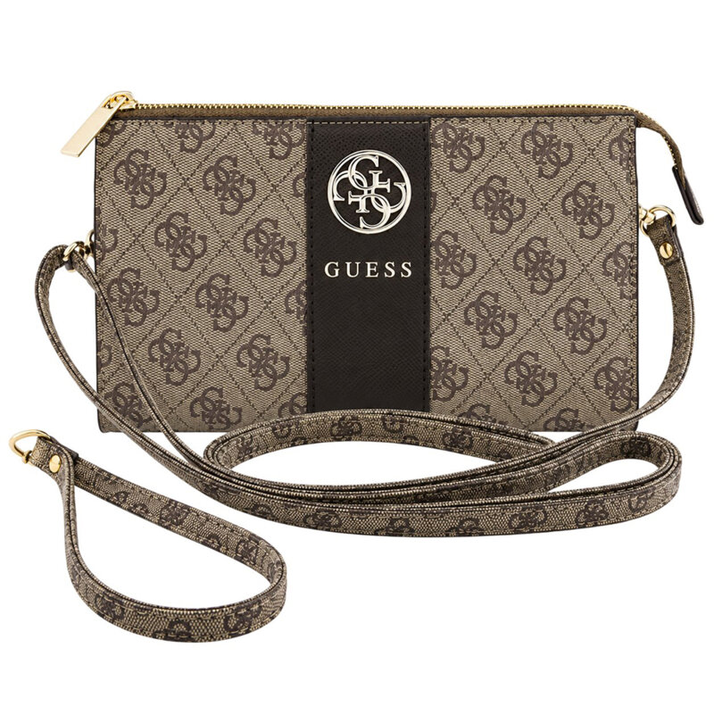 Geanta Guess telefon crossbody pentru femei, maro, GUWP6PG4S4RW