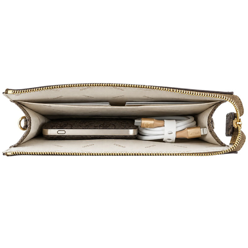 Geanta Guess telefon crossbody pentru femei, maro, GUWP6PG4S4RW