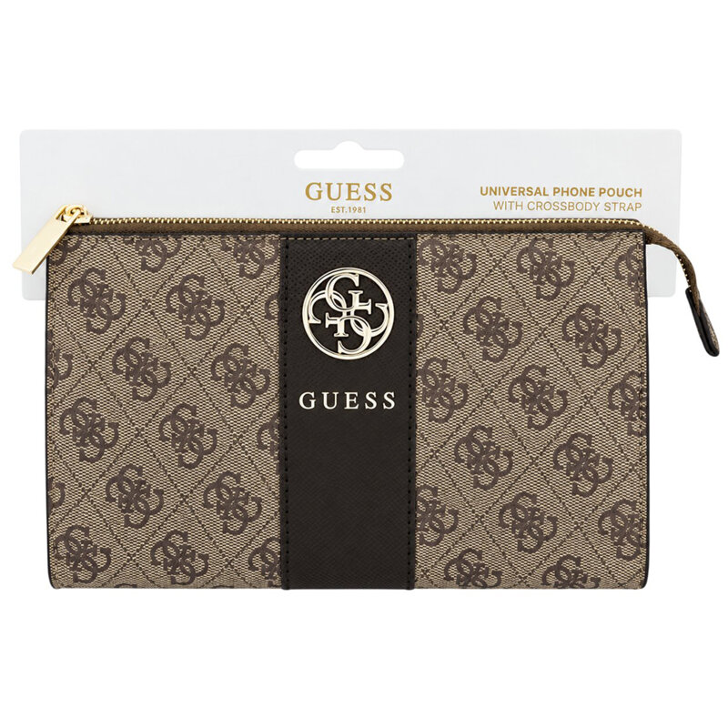 Geanta Guess telefon crossbody pentru femei, maro, GUWP6PG4S4RW