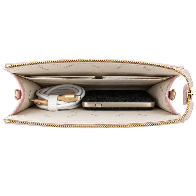 Geanta Guess telefon crossbody pentru femei, roz, GUWP6PGSU4EP