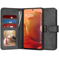 Husa 360 Motorola Moto G15 Techsuit Diary Book, negru