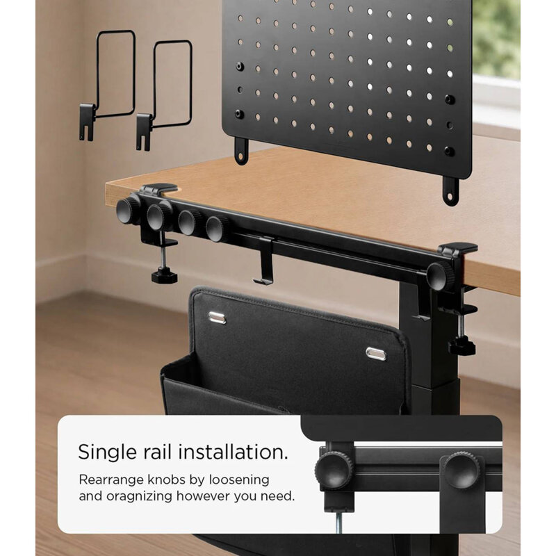 Organizator de birou cu prindere tip clema Spigen LD406, negru