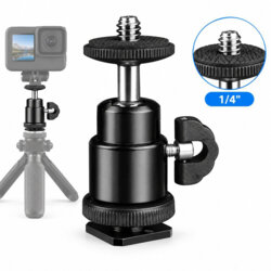 Adaptor patina Cold Shoe la surub 1/4 GoPro, DSLR, monitor Techsuit BH-2
