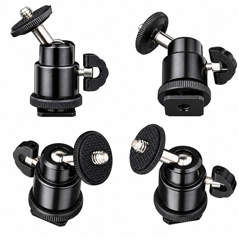 Adaptor patina Cold Shoe la surub 1/4 GoPro, DSLR, monitor Techsuit BH-2