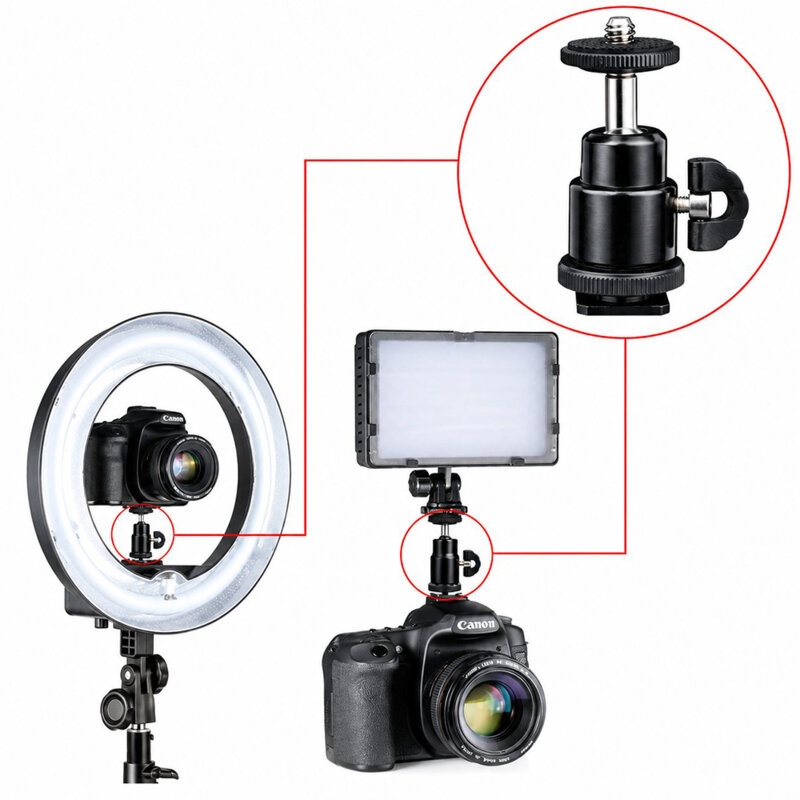 Adaptor patina Cold Shoe la surub 1/4 GoPro, DSLR, monitor Techsuit BH-2