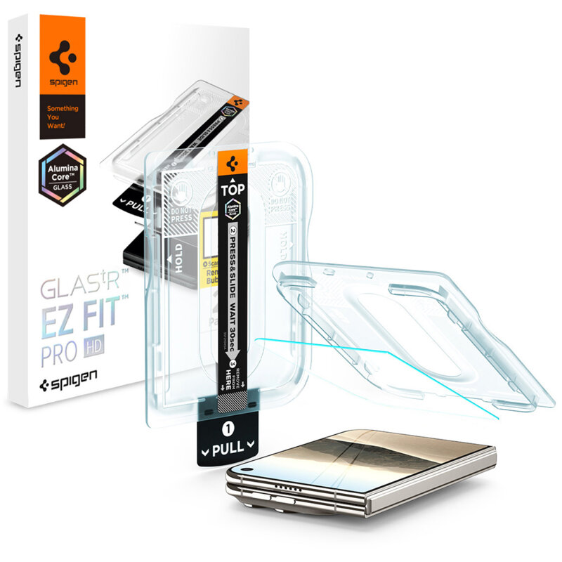 Folie iPhone Duo Spigen Glas.tR EZ Fit Pro HD, transparenta