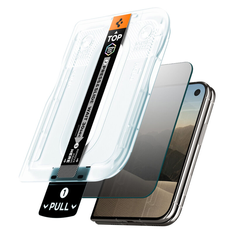 [Pachet 2x] Folie iPhone Duo Spigen Glas.tR EZ Fit Pro HD, privacy
